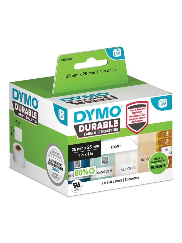DYMO LabelWriter Durable monikäyttöiset neliötarrat 25mm x 25mm