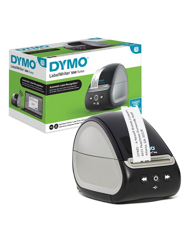 DYMO ® LabelWriter ™ 550 Turbo, nopea PC / Mac® -tarratulostin LAN liitännällä.