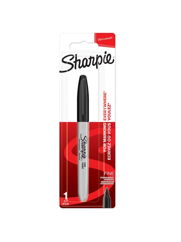 Sharpie -permanenttitussit | Kapea kärki | Musta | 1 kpl