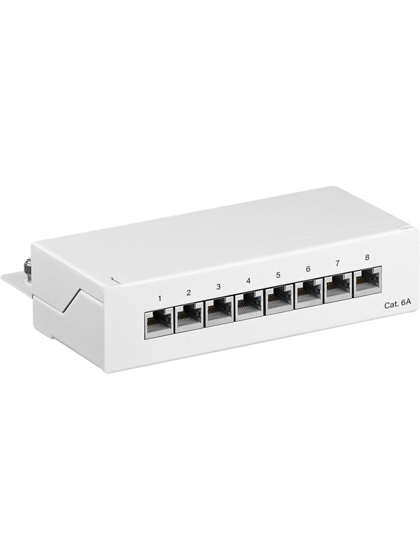 Pro CAT 6a Mini/Desktop Patch Panel 8 Port Valkoinen - S - Valkoinen