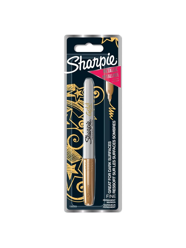 Sharpie -maalitussit | Kapea kärki | Kulta | 1 kpl