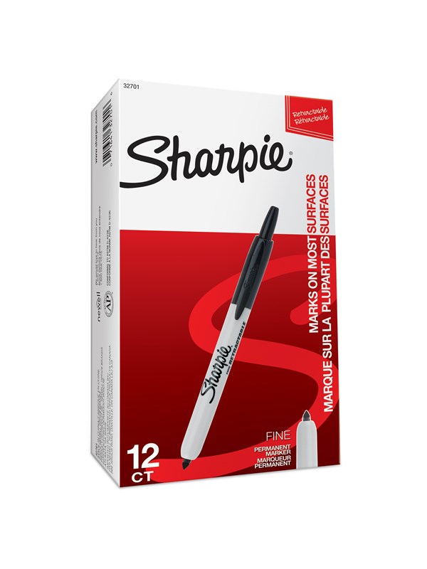 Sharpie Mekanismilla toimivat -permanenttitussit | Kapea kärki | Musta | 12 kpl