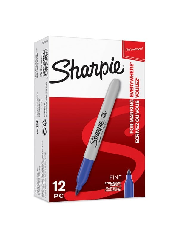 Sharpie -permanenttitussit | Kapea kärki | Sininen | 12 kpl