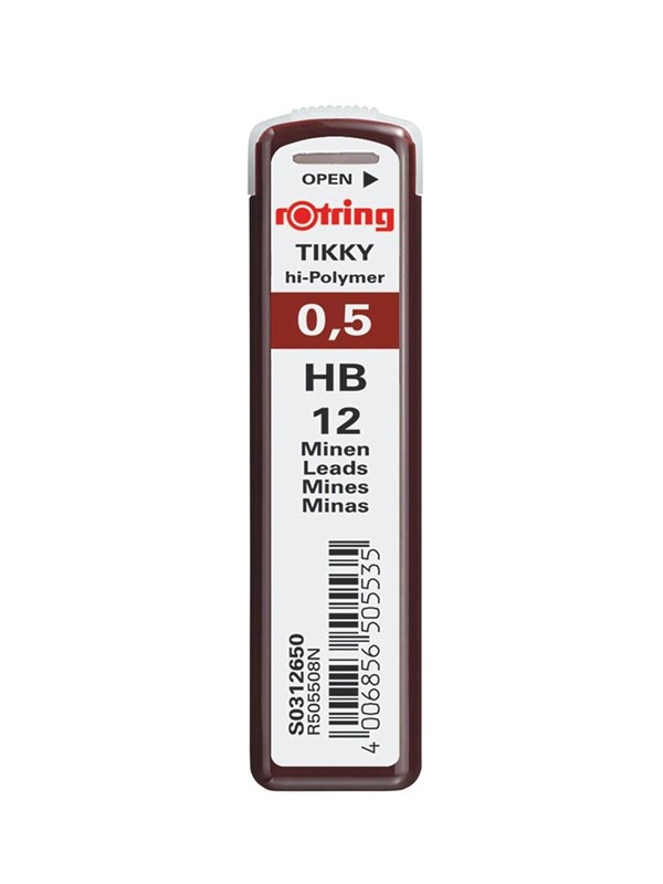 Rotring Lead Refills | 0.5 mm | HB hardness | 12 leads