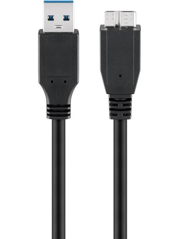 Pro USB 3.0 SuperSpeed cable Musta