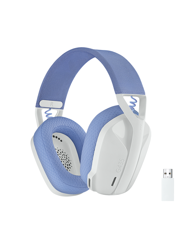 Logitech G435 Lightspeed -langaton peliheadset, valkoinen