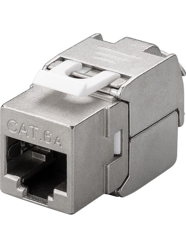 Pro Keystone-moduuli RJ45 CAT 6A STP 500 MHz slim-line. - Hopea