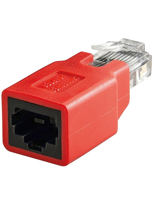 Pro 5 euron RJ45 cross-over modulaarinen adapteri CAT 5e:lle - Punainen