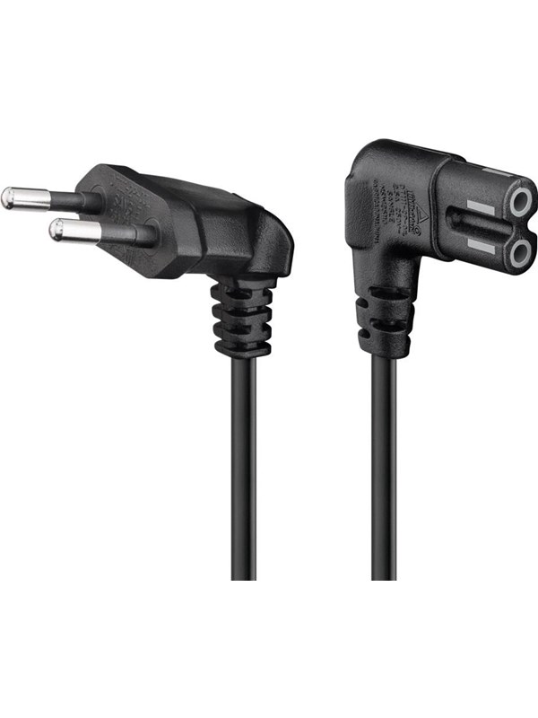 Pro Power cable C7 - 0.3m - Musta - 90°