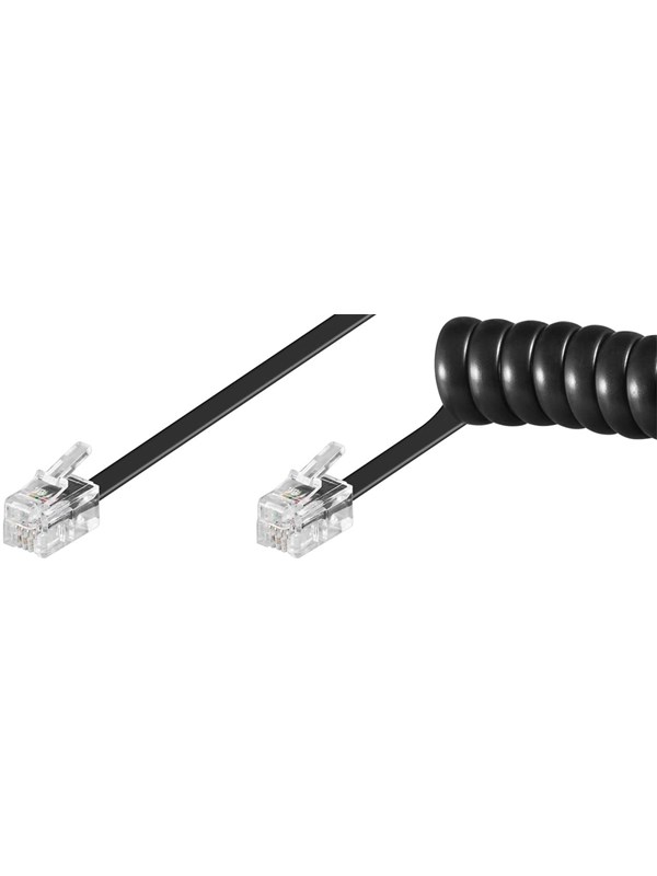 Pro Puhelin handset spiral cable CCA (copper-clad aluminium) - Musta - 4m
