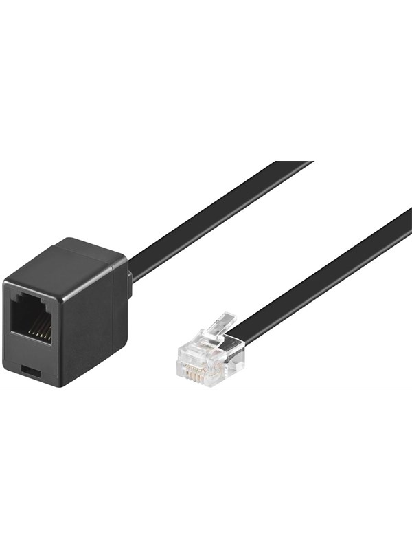 Pro Modular telephone extension cable - Musta - 10m
