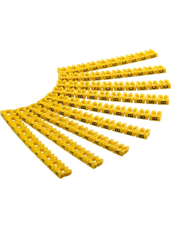 Pro Cable marker clips "Letters A-C" for cable diameters up to 4 mm