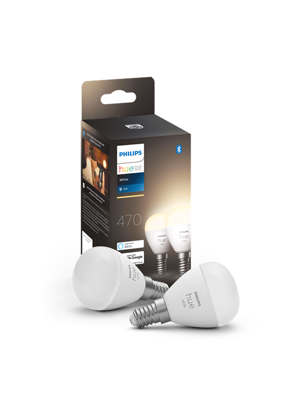 Philips Hue White P45 E14 Kruunulamppu - 2-Pack