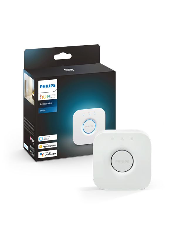 Philips Hue Bridge V2 - Hue älykäs keskusyksikkö, tukee jopa 50 valoa & tarviketta, Zigbee, ohjaus sovelluksessa & puhekomennoilla (Alexa, Google Home, Siri), helppo asennus