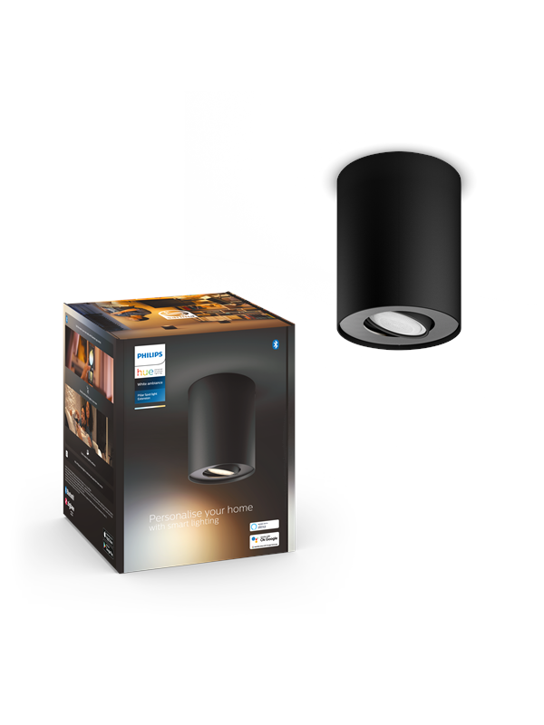 Philips Hue Pillar Single Kohdevalaisin - Musta