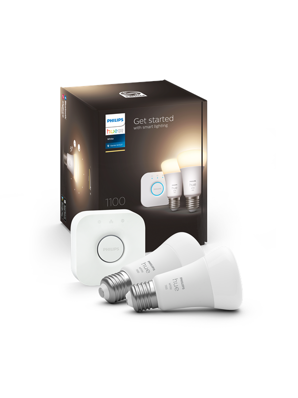 Philips Hue White A60 E27 1100 Lumen - Aloituspakkaus 2 lamppua