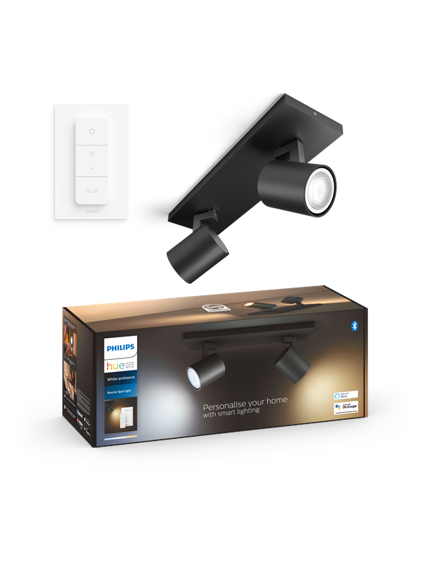 Philips Hue Runner Double Kohdevalaisin - Musta - Dimmer Switch