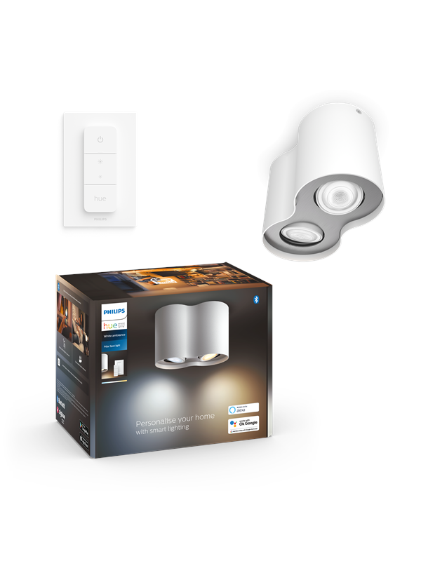 Philips Hue Pillar Double Kohdevalaisin - Valkoinen - Dimmer Switch