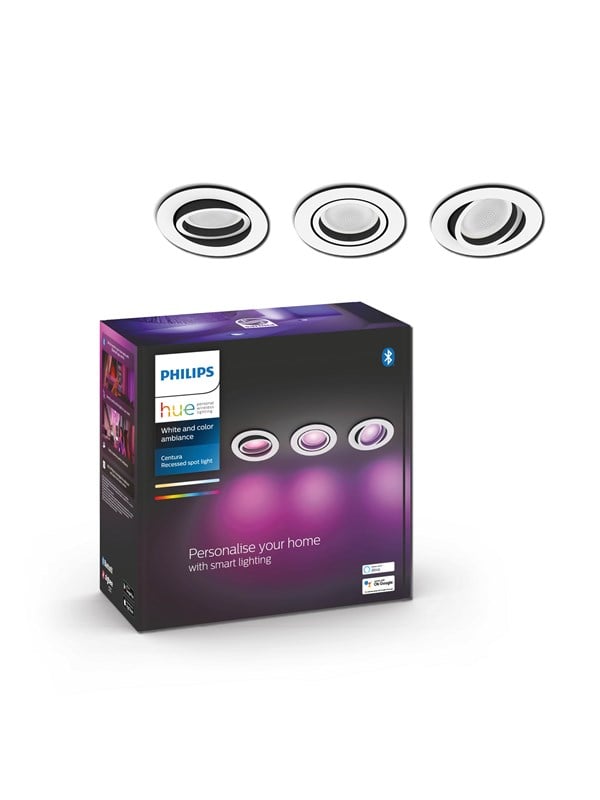 Philips Hue Centura upotettava kohdevalaisin, 3 kpl - White & Color Ambiance
