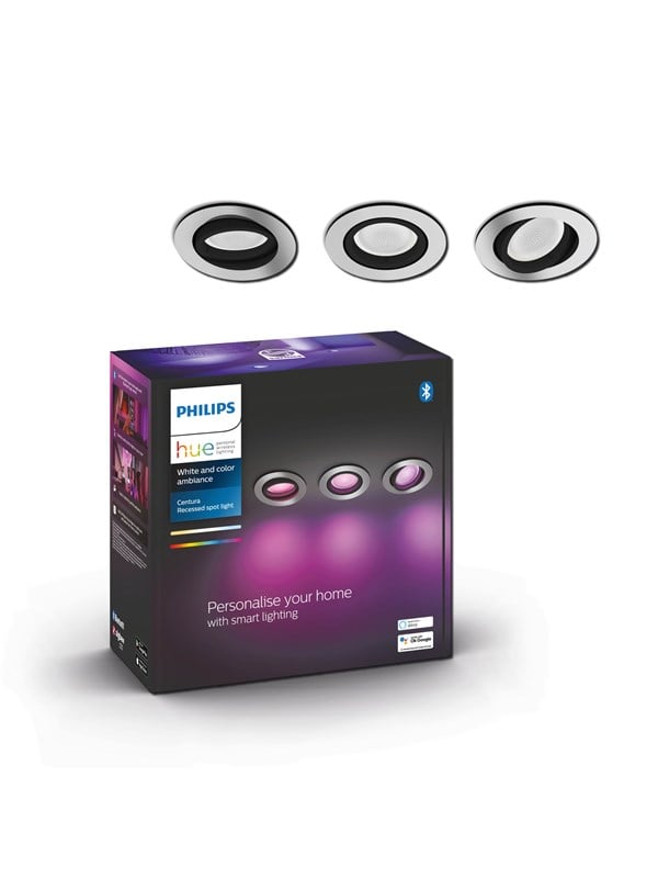 Philips Hue Centura Recessed Kohdevalaisin Pyöreä - Alumiini - 3-Pack