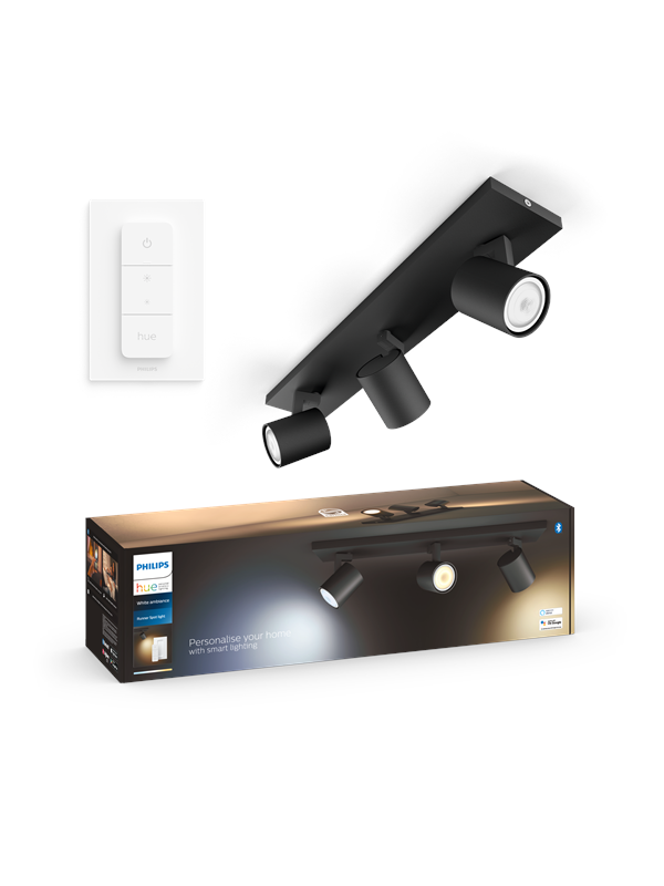 Philips Hue Runner Tripple Kohdevalaisin - Musta - Dimmer Switch