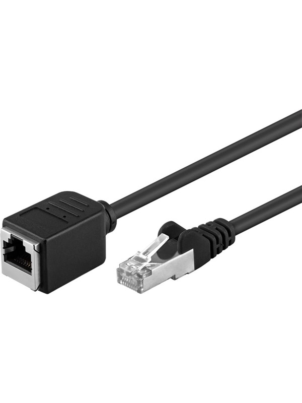 Pro CAT 5e extension cable F/UTP Musta 1 m