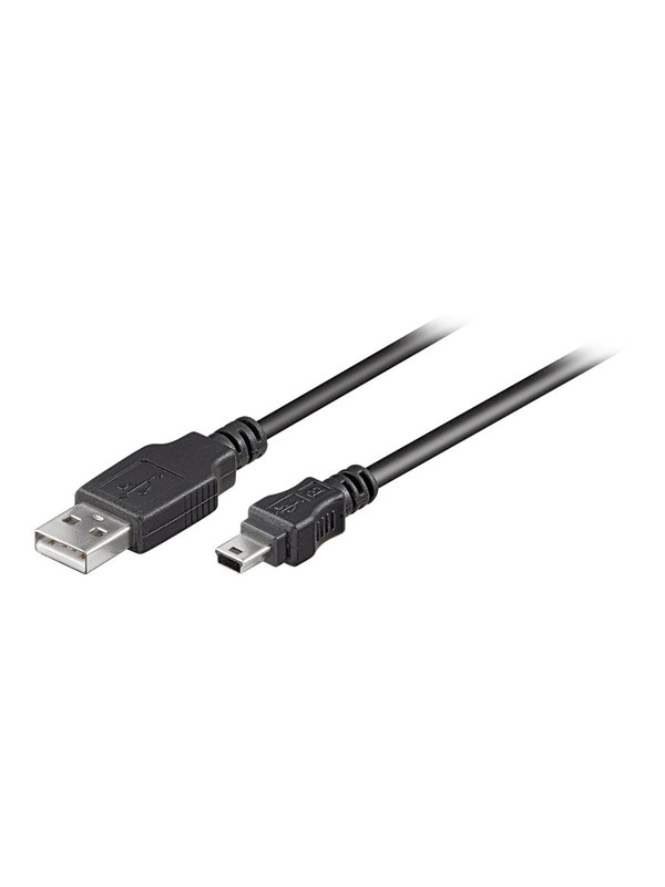 Pro USB-A <-> USB Mini-B (5-pin) - 1m - Musta