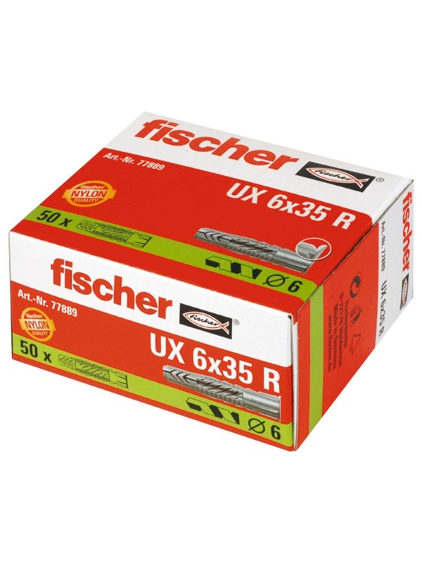 Fischer Yleisliitin UX 6 x 35 R reunalla kartonkipakkauksessa (50 kpl).