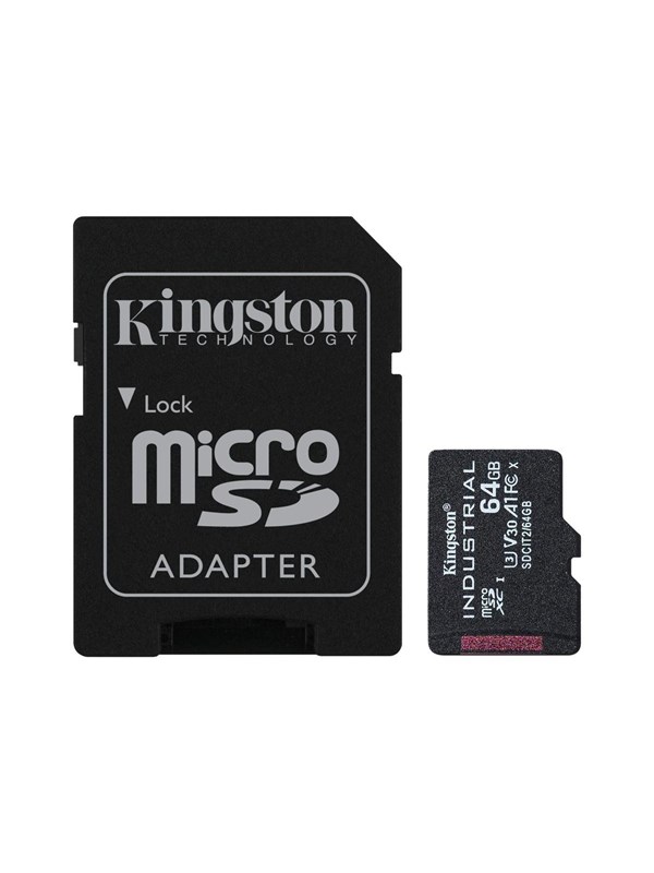 Kingston Industrial microSD/SD - 100MB/s - 64GB