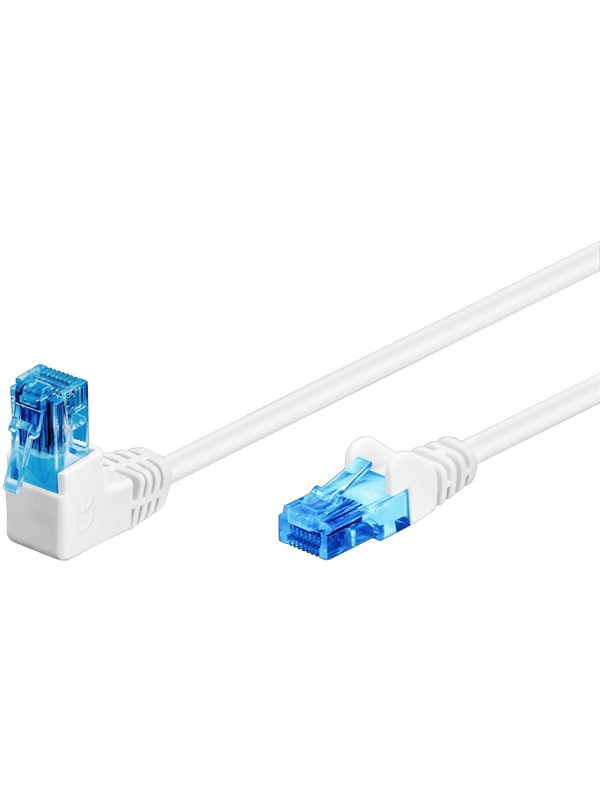 Pro LAN CAT 6A U/UTP 90° - Valkoinen - 5m