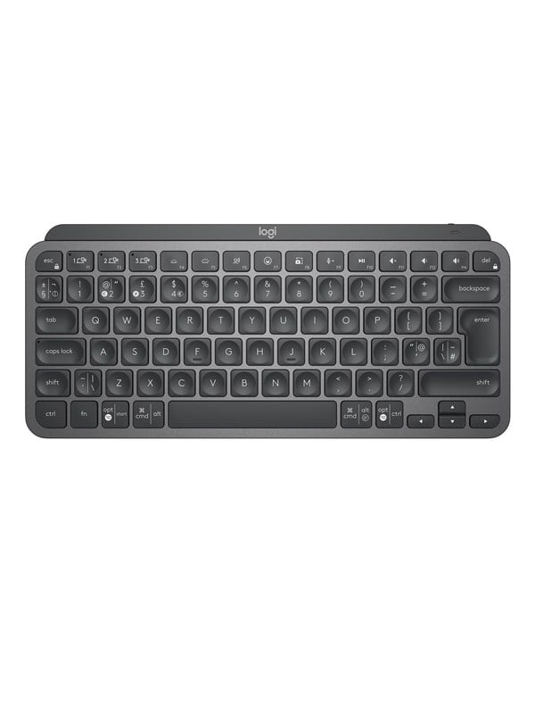 Logitech MX Keys Mini Minimalist Wireless Illuminated Keyboard - Graphite - Näppäimistö - Pohjoismainen - Musta