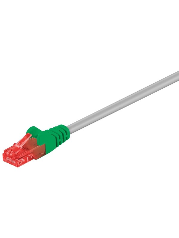 Pro CAT 6 Crossover-patch cable U/UTP Harmaa Vihreä - Harmaa - 1m