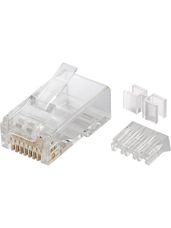 Pro RJ45 plug CAT 6a UTP unshielded (10 pack) - Läpinäkyvä