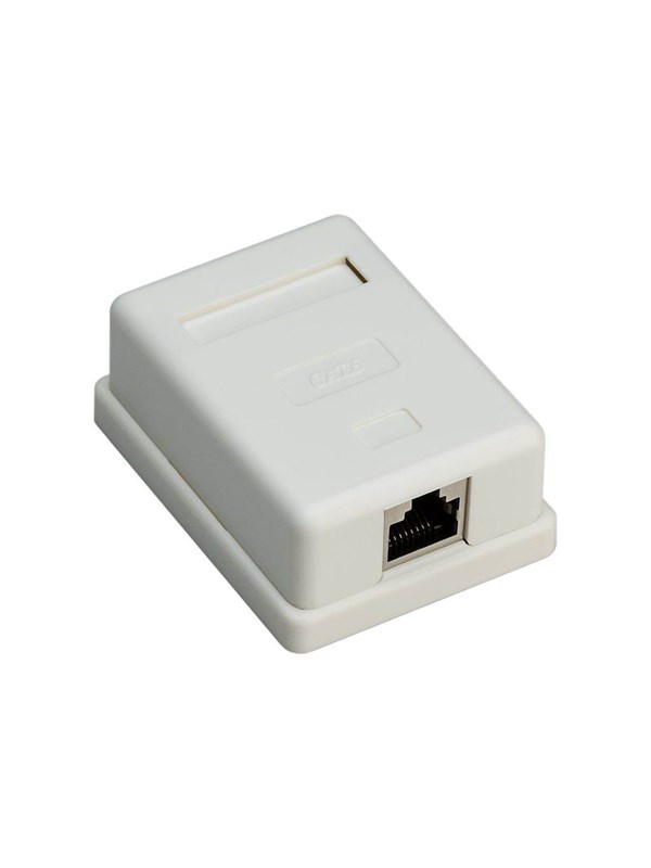 Pro 1-port RJ45 Pinta mount installation box CAT 6 STP Valkoinen