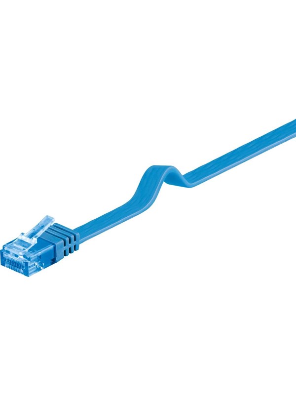 Pro LAN CAT 6A U/UTP flat - Sininen - 5m