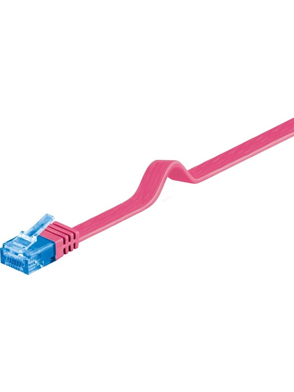 Pro CAT 6A flat-patch cable U/UTP magenta - Pinkki - 2m