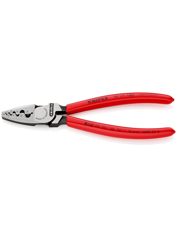 KNIPEX Krimppauspihdit johdinpääteholkkeihin, mandrel-puristusliittimellä