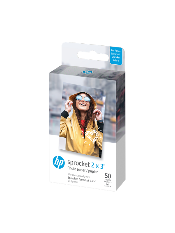 HP ZINK-paperin sprocket Luna 50 pakkaus 2x3 tuumaa.