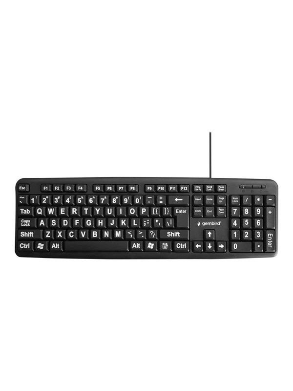 Gembird KB-US-103 - Näppäimistö - QWERTY - US - Musta - Näppäimistö - Englanti (US) - Musta