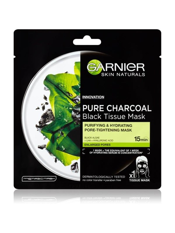 Garnier Skin Pure Charcoal Black Sheet Mask with Seaweed Extract