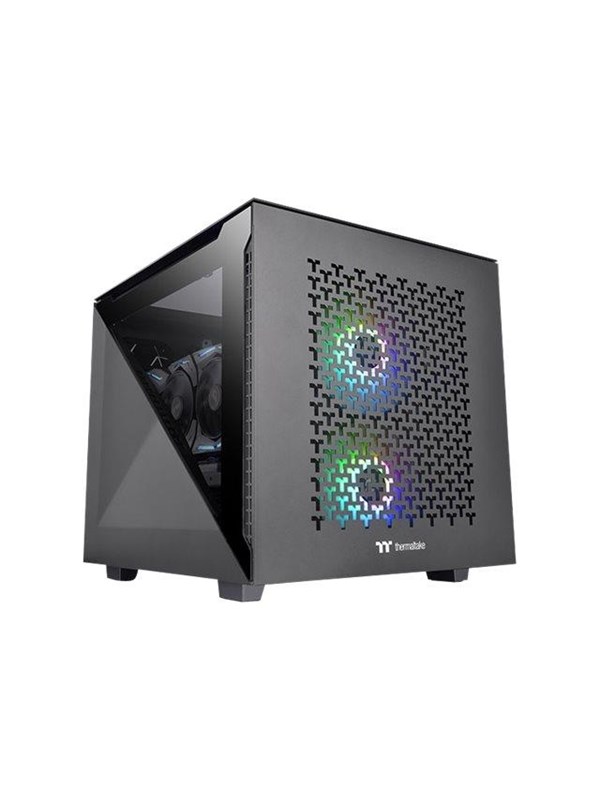 Thermaltake Divider 200 TG Air Micro -micro-ATX-kotelo ikkunalla, RGB-valaistuksella, musta