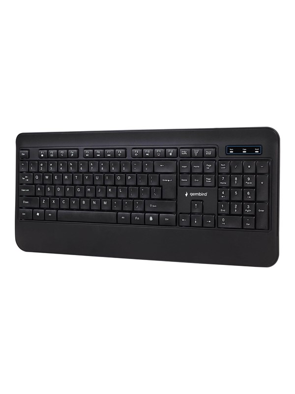 Gembird KB-UML-03 - Näppäimistö - QWERTY - US - Musta - Näppäimistö - Englanti (US) - Musta
