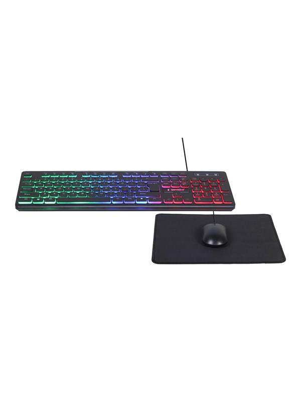 Gembird KBS-UML-01 - Näppäimistö mouse and Hiirimatto set - US - Näppäimistö, hiiri ja hiirimatto, setti - Englanti (US) - Musta