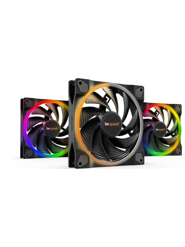 be quiet! LIGHT WINGS 140mm PWM high-speed Triple-Pack - Kotelotuuletin - 140mm - Musta RGB LED valolla - 31 dBA