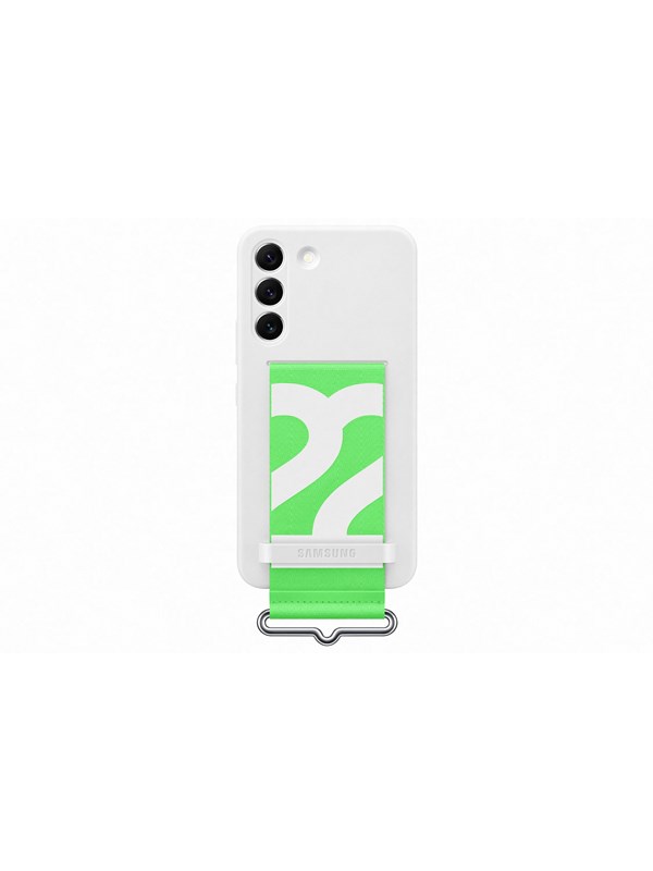 Samsung Galaxy S22 Silicone Cover with Strap - Valkoinen