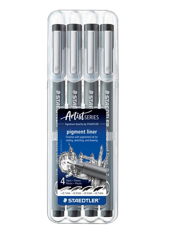 Staedtler Fineliner pigment liner black 4pcs