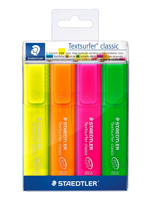Staedtler Textsurfer classic 364 korostuskynäsarja, lajitelmavärit, 4 kpl pakkaus