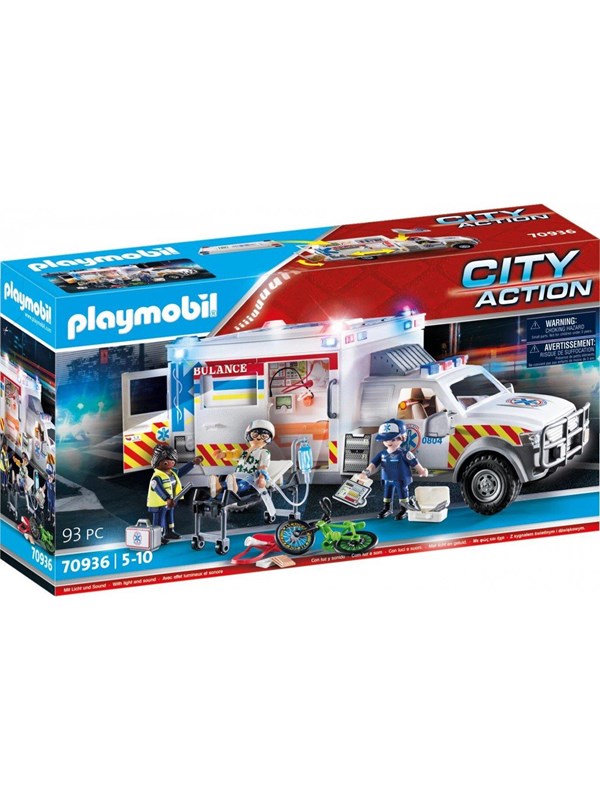 Playmobil Kaupunkitoimintaa - US Ambulance with Lights and Sound