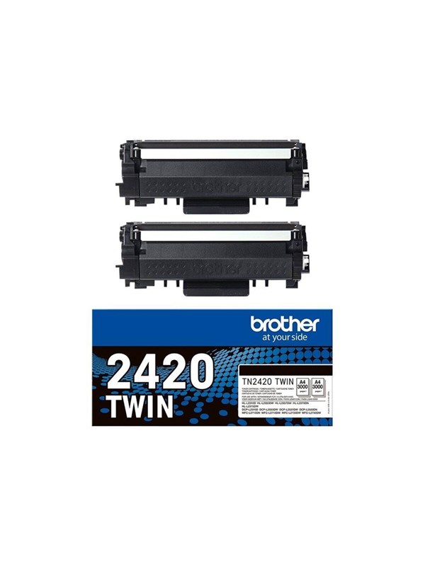 Brother TN2420TWIN XL-laservärikasettipakkaus, musta, 2 kpl