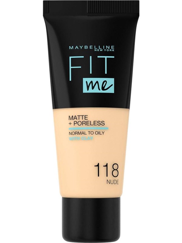 L`Oreal Paris Fit Me! Matte+ Poreless Foundation - 118 Nude
